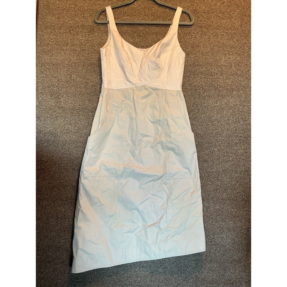 Nanette Lepore‎ Summer Dress 4 Minimalist Flesh Tones Asymmetrical Hem Fitted